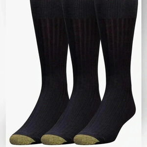 Men’s Gold Toe Black Socks 4 NEW Pairs NWOT